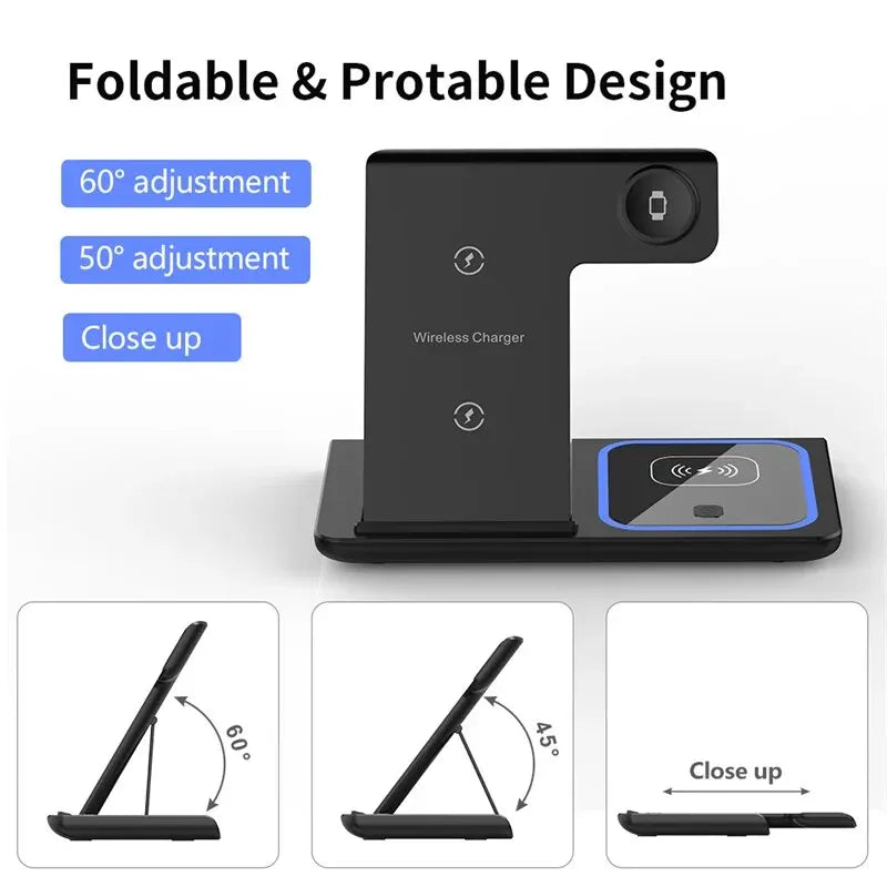 3 In 1 Fast Wireless Charger Stand - Logical Online Shop